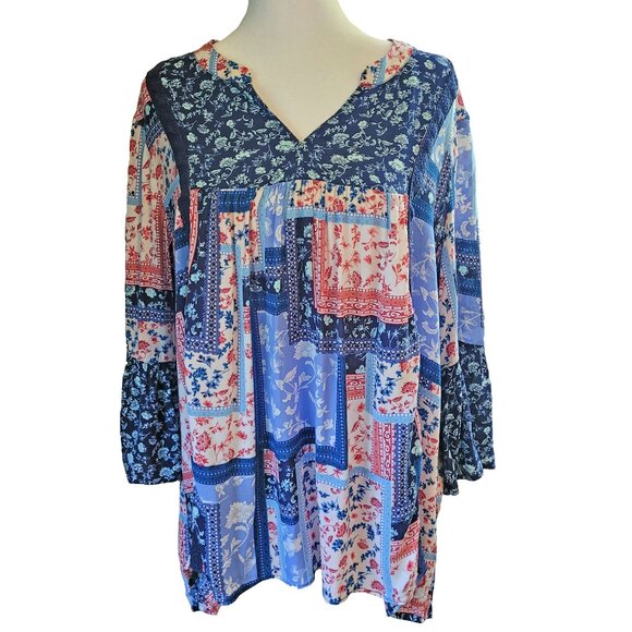 EST. 1946 Patchwork Blouse Size M - Picture 1 of 7